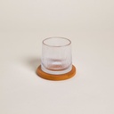 VASO DE WHISKY CON BASE DE MADERA