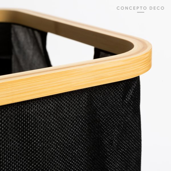 CESTO LAUNDRY RULES CUADRADO NEGRO 47X33CM