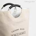 CESTO LAUNDRY RULES CON MANIJA CRUDO 65CM