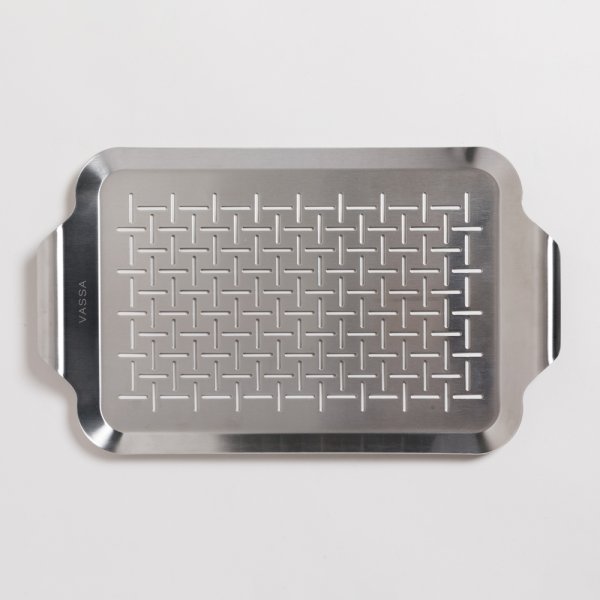 BANDEJA RECTANGULAR PARA PARRILLA DE ACERO INOXIDABLE 43X25 CM VASSA HOME