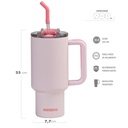 VASO DOBLE PARED 900 CC ROSA ACERO INOX WATERDOG