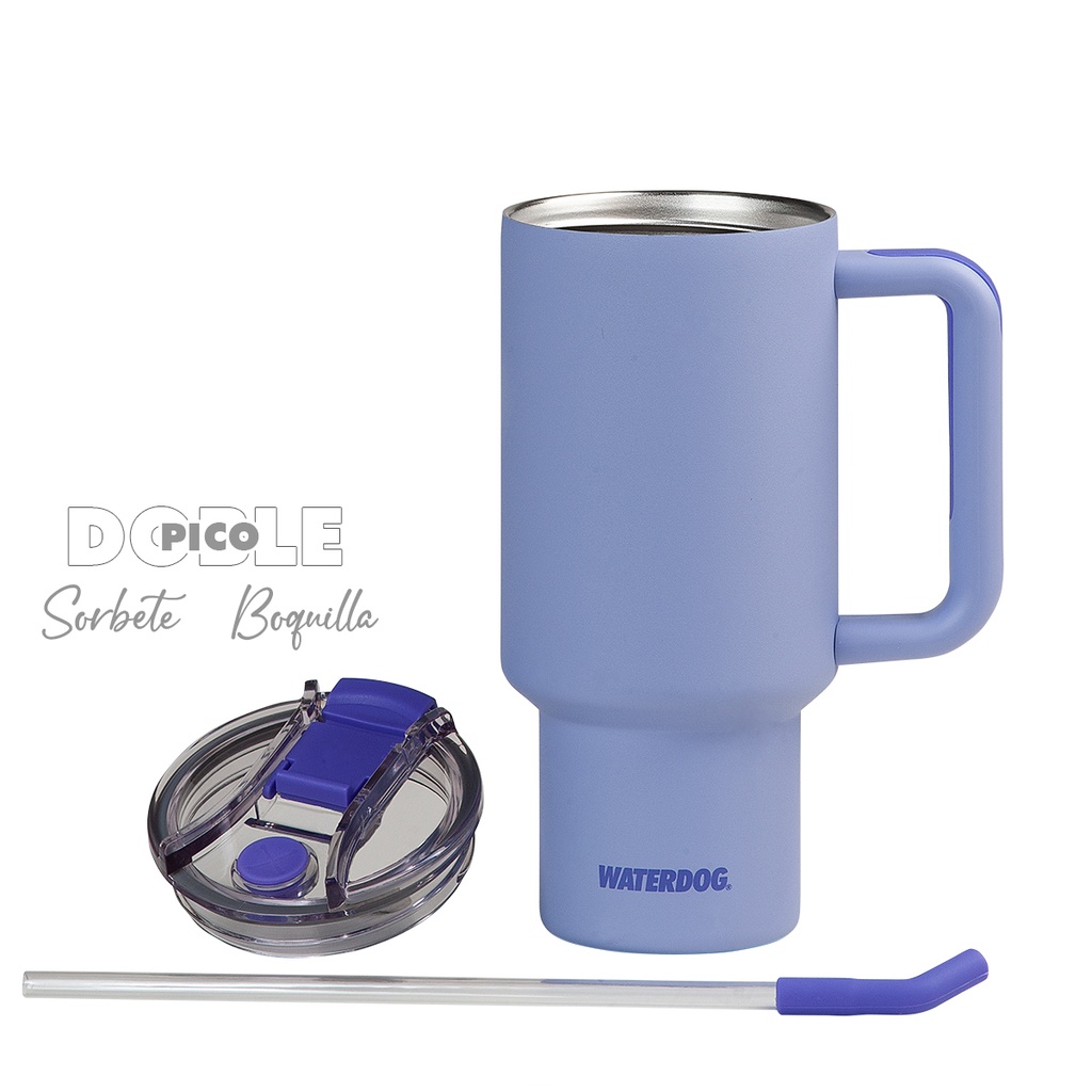 VASO DOBLE PARED 900 CC LAVANDA ACERO INOX WATERDOG