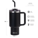 VASO DOBLE PARED 900 CC NEGRO ACERO INOX WATERDOG