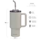 VASO DOBLE PARED 900 CC CENIZA ACERO INOX WATERDOG