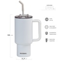 VASO DOBLE PARED 900 CC BLANCO ACERO INOX WATERDOG