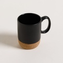 MUG NET BLACK BASE DE CORCHO 400 ML VASSA HOME
