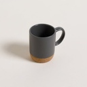 MUG NET GREY BASE DE CORCHO 190 ML VASSA HOME