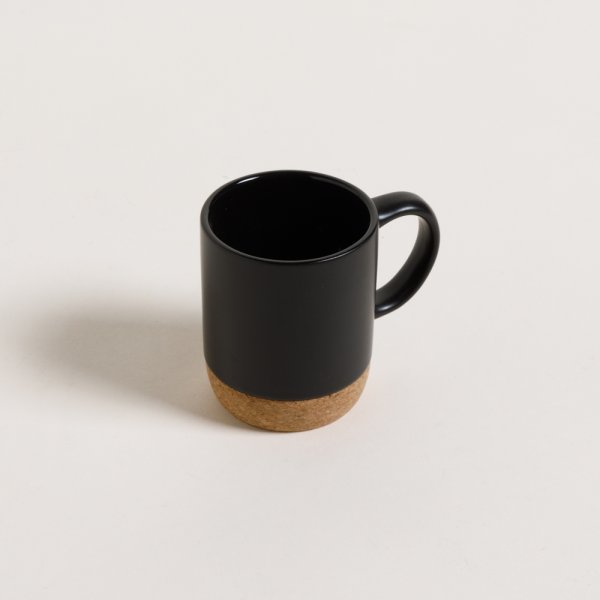 MUG NET BLACK BASE DE CORCHO 190 ML VASSA HOME