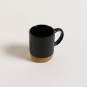 MUG NET BLACK BASE DE CORCHO 190 ML VASSA HOME