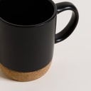 MUG NET BLACK BASE DE CORCHO 190 ML VASSA HOME
