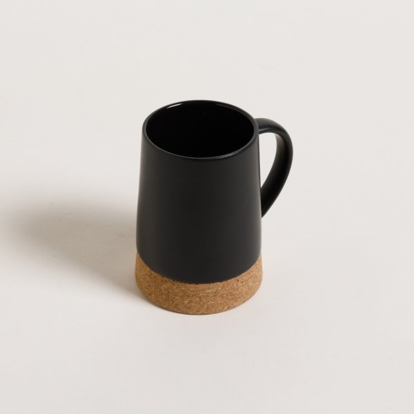MUG NET BLACK BASE DE CORCHO 310 ML VASSA HOME