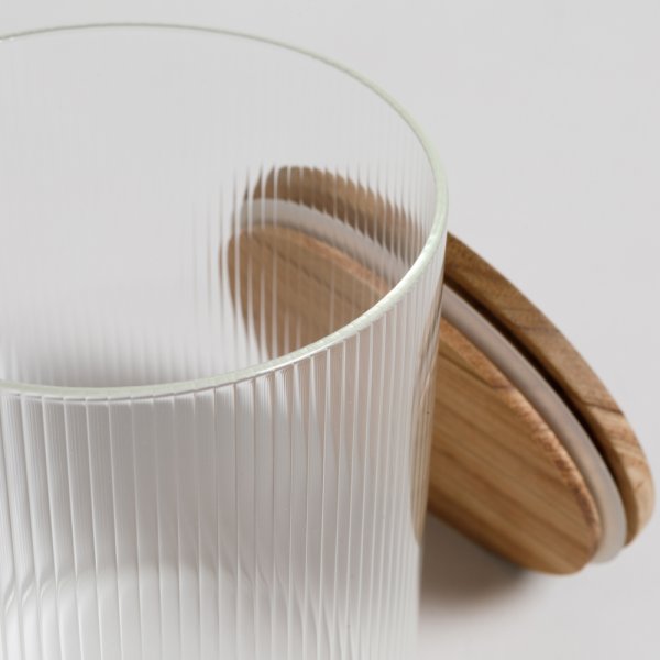 FRASCO REDONDO CON LINEAS VERTICALES 1800 ML VASSA HOME