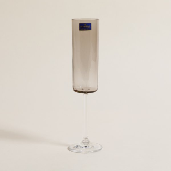 SET X 6 COPAS DE CHAMPAGNE DE CRISTAL BOHEMIA ANITA BROWN 160 ML