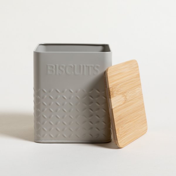 LATA CUADRADA TAPA BAMBOO GREY BISCUITS 14X16,5 CM
