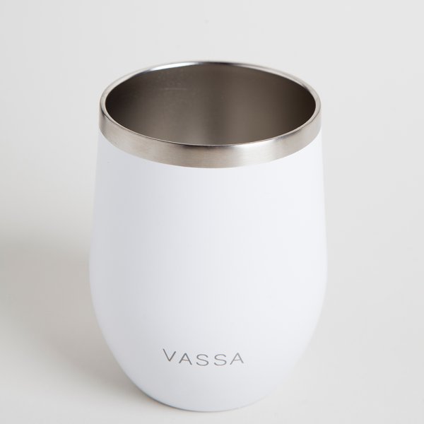 MATE DE ACERO INOXIDABLE BLANCO 350ML VASSA HOME
