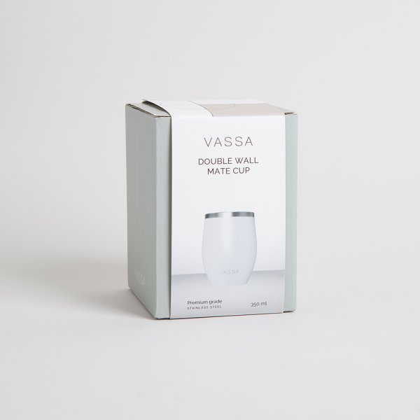 MATE DE ACERO INOXIDABLE BLANCO 350ML VASSA HOME