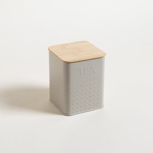 LATA CUADRADA TAPA BAMBOO GREY TEA 11,5X14,5 CM