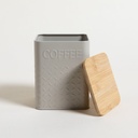 LATA CUADRADA TAPA BAMBOO GREY COFFEE 11,5X14,5 CM 
