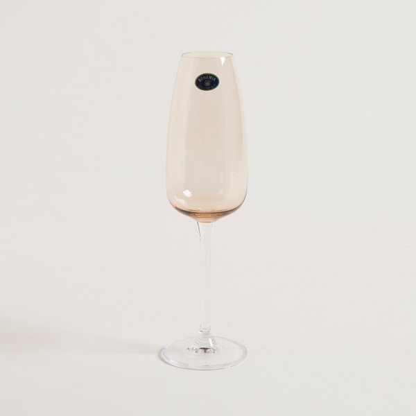SET X 6 COPAS DE CHAMPAGNE DE CRISTAL DE BOHEMIA ANSER BROWN 160 ML