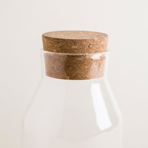 BOTELLA DE BOROSILICATO CON TAPA DE CORCHO 900 ML