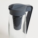 JARRA DE VIDRIO CON INFUSOR TAPA GRIS 1600 ML