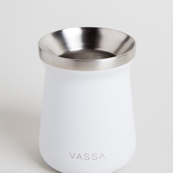 MATE DE ACERO INOXIDABLE BLANCO 250 ML VASSA HOME