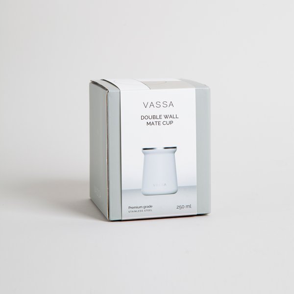 MATE DE ACERO INOXIDABLE BLANCO 250 ML VASSA HOME