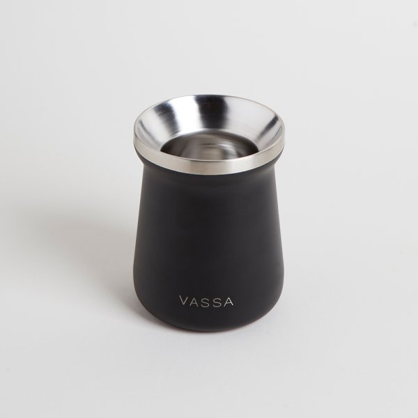 MATE DE ACERO INOXIDABLE NEGRO 250 ML VASSA HOME