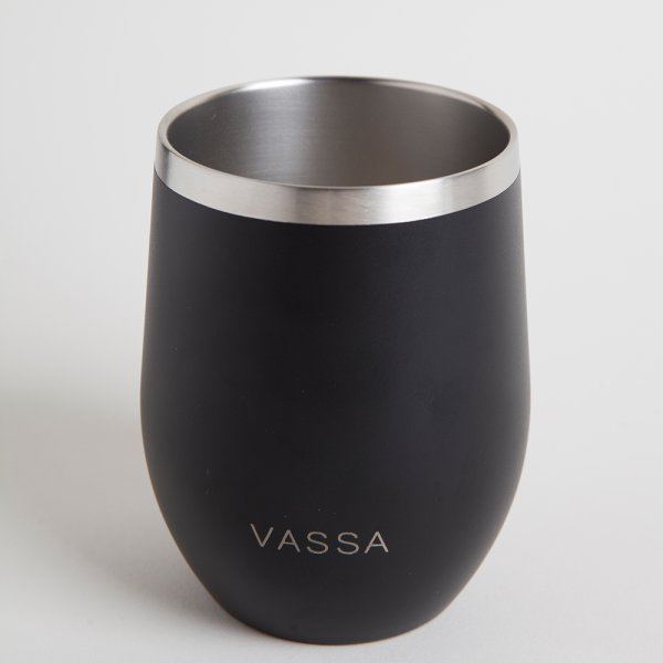 MATE DE ACERO INOXIDABLE NEGRO 350ML VASSA HOME