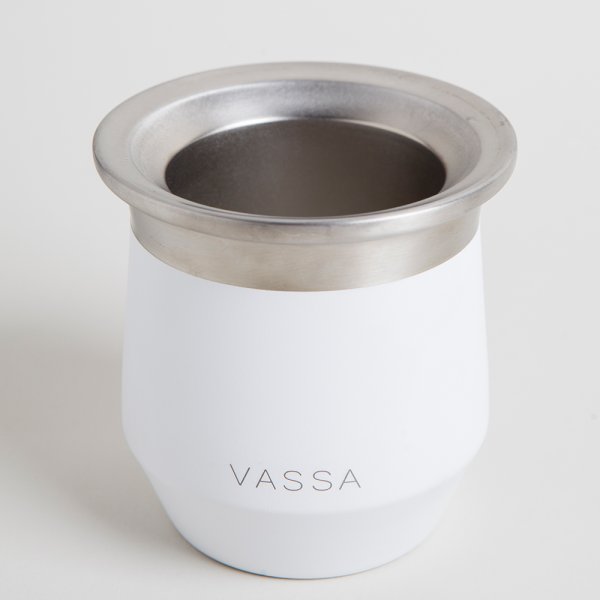 MATE DE ACERO INOXIDABLE BLANCO 230 ML VASSA HOME