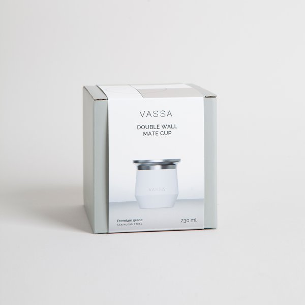 MATE DE ACERO INOXIDABLE BLANCO 230 ML VASSA HOME