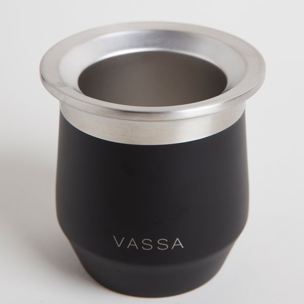 MATE DE ACERO INOXIDABLE NEGRO 230 ML VASSA HOME