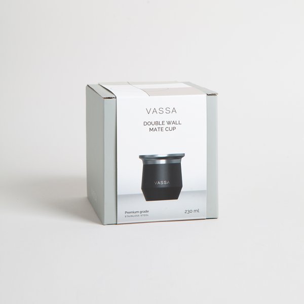 MATE DE ACERO INOXIDABLE NEGRO 230 ML VASSA HOME