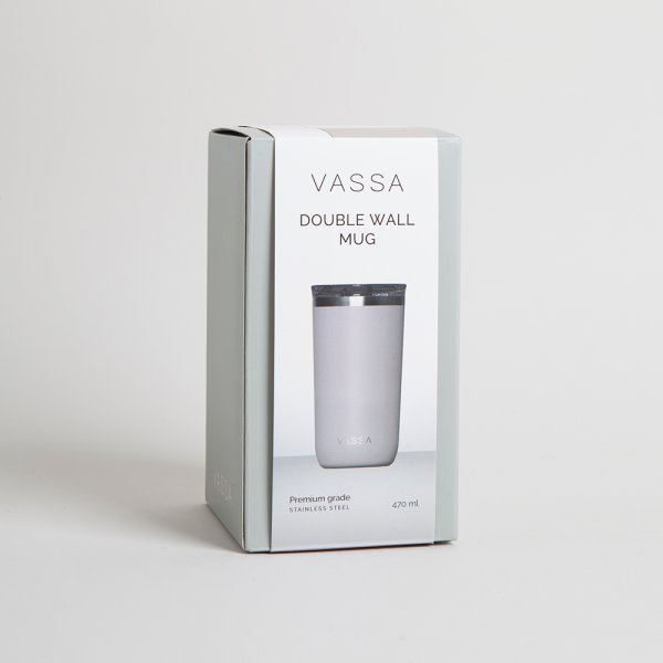 VASO TERMICO DE ACERO INOXIDABLE GRIS 470ML VASSA HOME