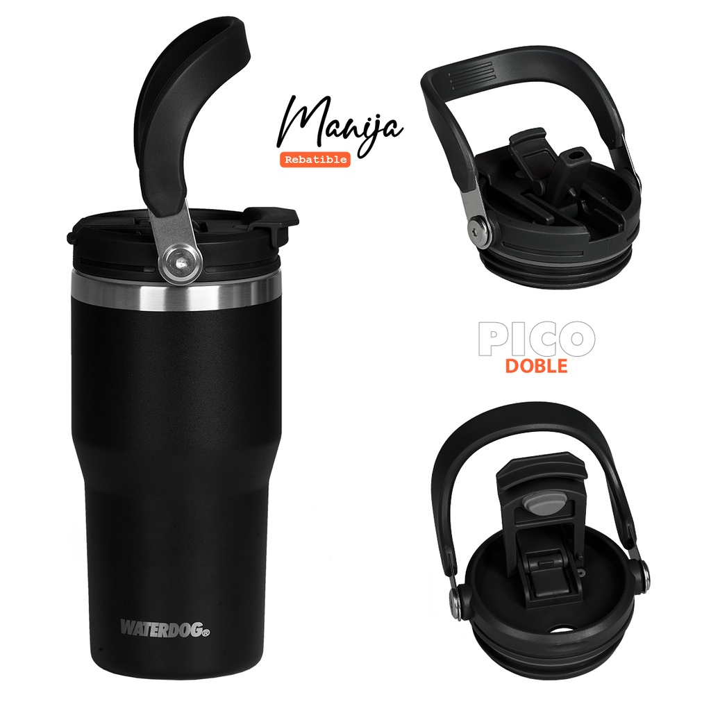 VASO DOBLE PARED 600 ZUMO 600CC NEGRO WATERDOOG