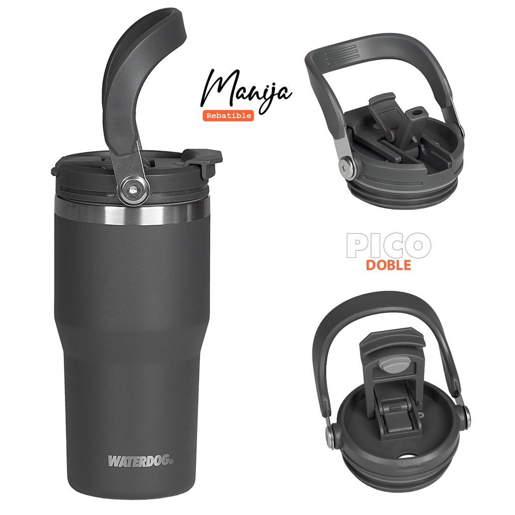 VASO DOBLE PARED 600 ZUMO 600CC DARK GRAPHITE WATERDOOG