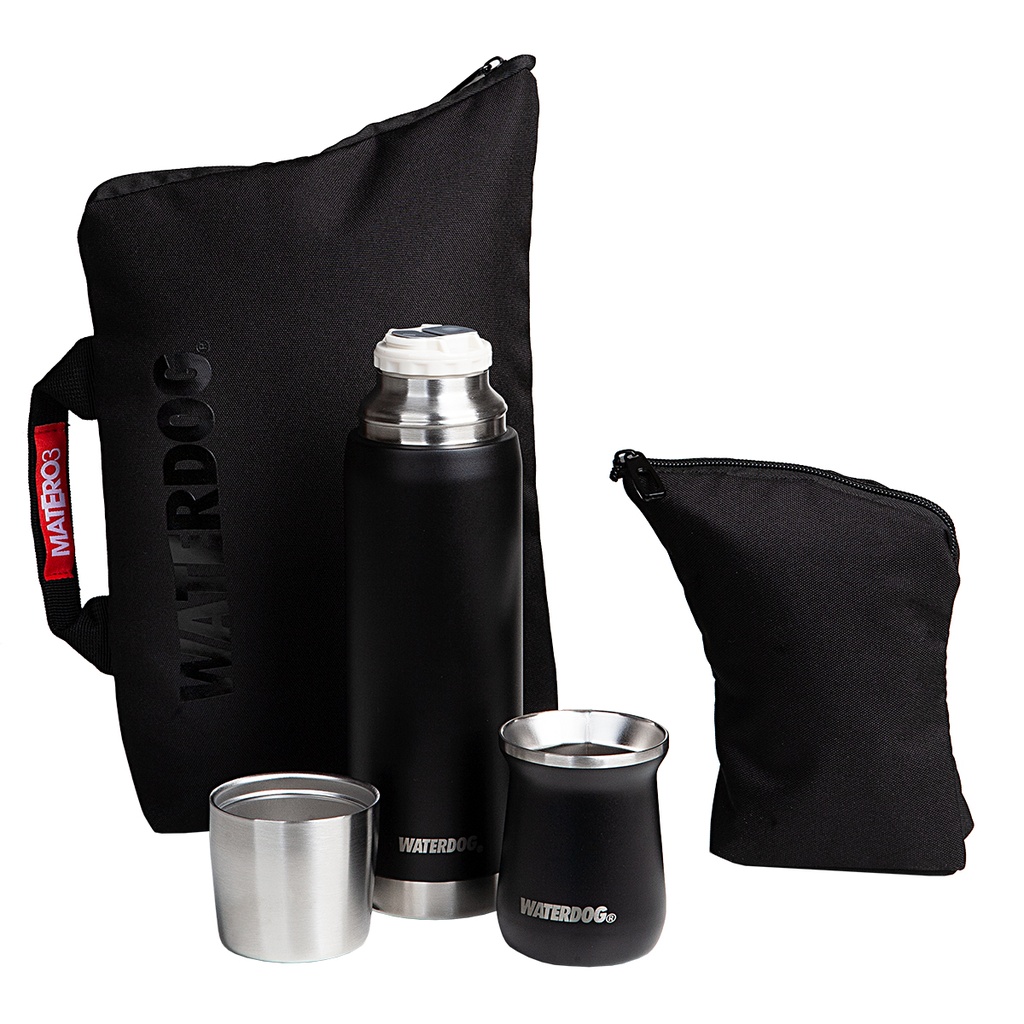 BOLSO MATERO + YERBERO NEGRO