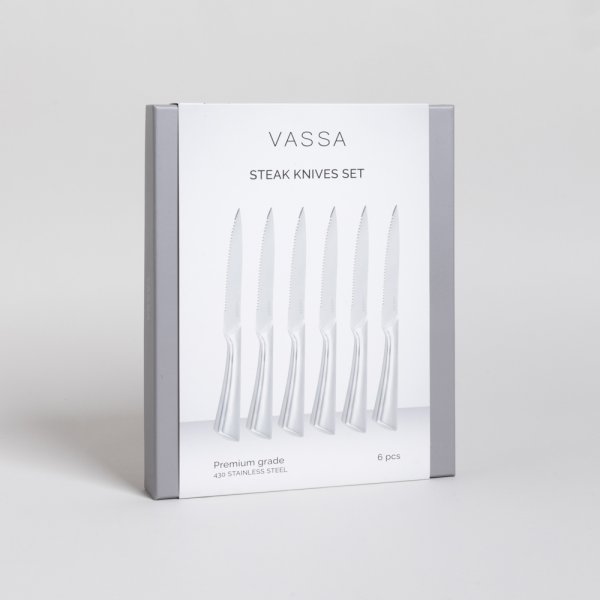 SET X 6 CUCHILLOS PARA CARNE 23 CM VASSA HOME