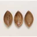 SET DE 3 COPETINEROS HOJAS ACACIA MANILA 15X9 CM