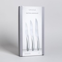 SET X 3 CUCHILLOS DE ACERO INOXIDABLE 430 VASSA HOME