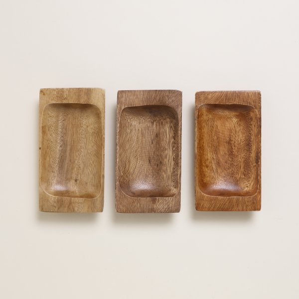 SET DE 3 COPETINEROS RECT ACACIA MANILA 16,5X9 CM