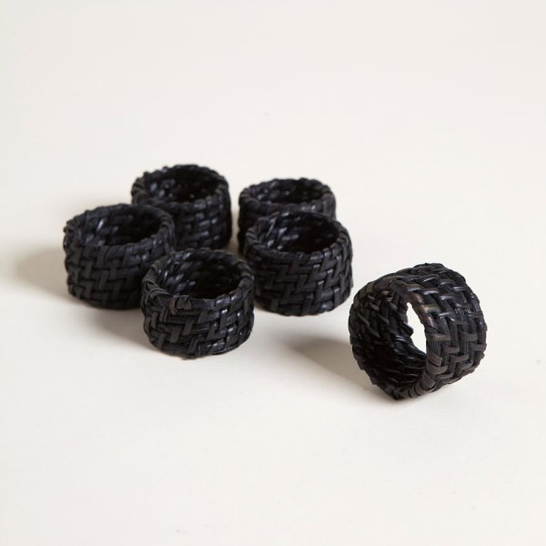 SET X 6 PORTA SERVILLETAS VINH NEGRO