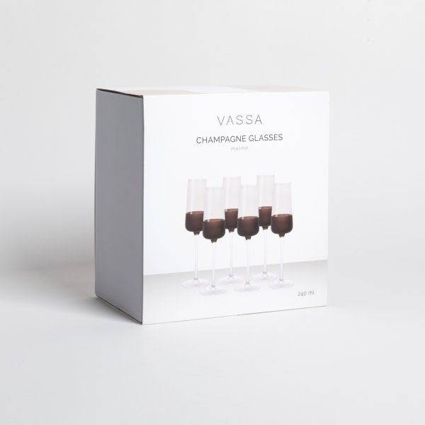 SET X 6 COPAS DE CHAMPAGNE MALMO 240 ML VASSA HOME