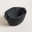 SET X 3 PANERAS OVALADAS BAKRI DARK 13,5X28,5X22 CM / 15,5X34X26 CM / 18X41X29 CM