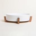 FUENTE OVALADA PARA HORNO CON BASE DE ACACIA 30,5X22 CM