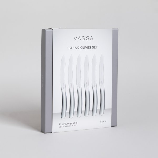 SET X 6 CUCHILLOS PARA CARNE 23,5 CM VASSA HOME