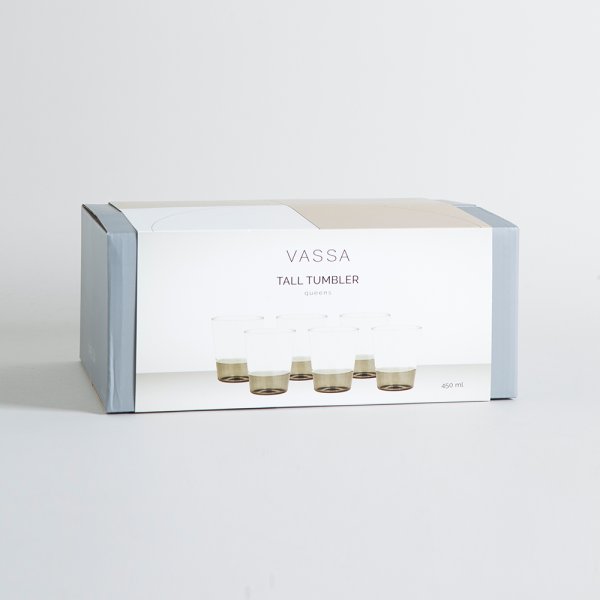 SET X 6 VASOS ALTOS QUEENS 450ML VASSA HOME