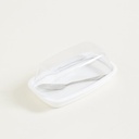 MANTEQUERA BASE DE PLASTICO BLANCO Y TAPA DE ACRIL