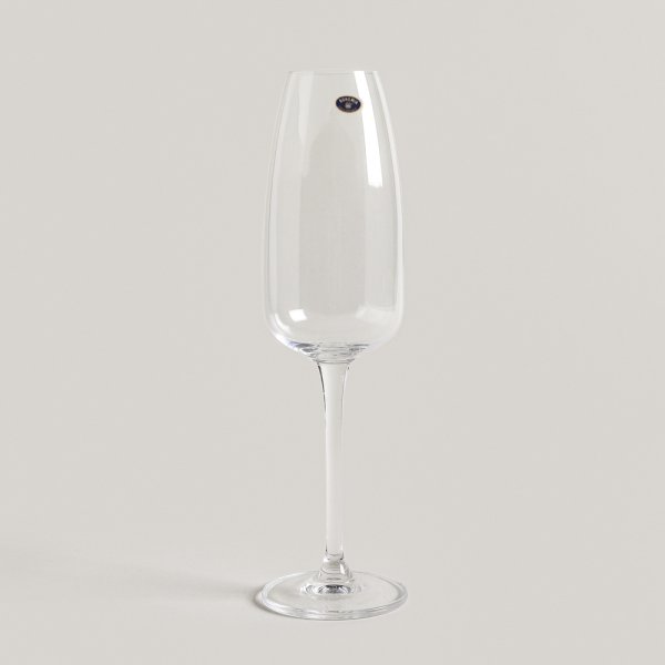 SET X 6 COPAS DE CHAMPAGNE CRISTAL DE BOHEMIA ANSE