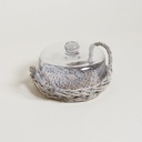 CAMPANA DE VIDRIO CON BASE SALIX WHITE 23 CM